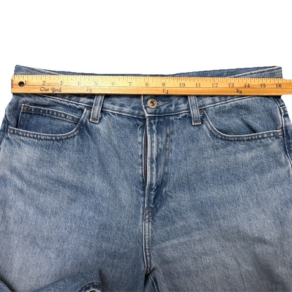 JW Anderson Uniqlo Straight Fit Denim Jeans Women 32x27 Medium Blue 100% Cotton - Picture 6 of 9